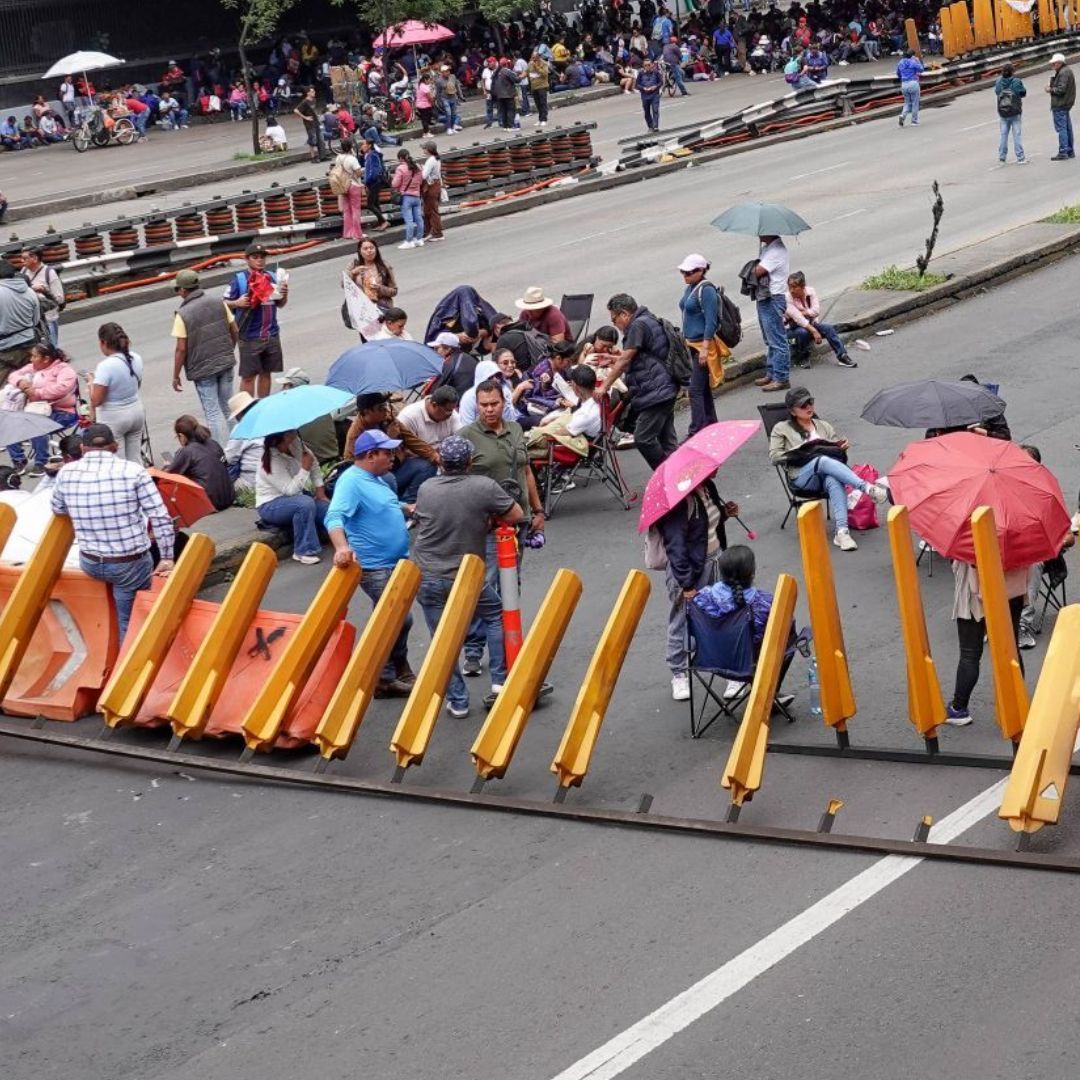 Bloqueo en Circuito Interior en la Ciudad de México.